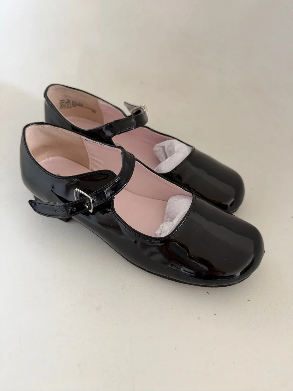 Nina Shoes Bonnett Black Patent Mary Janes with Pink Lining